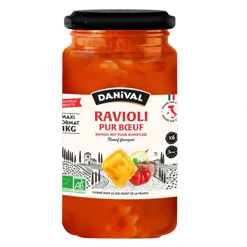 Grand ravioli pur bœuf en Bocal Danival - 1 kg