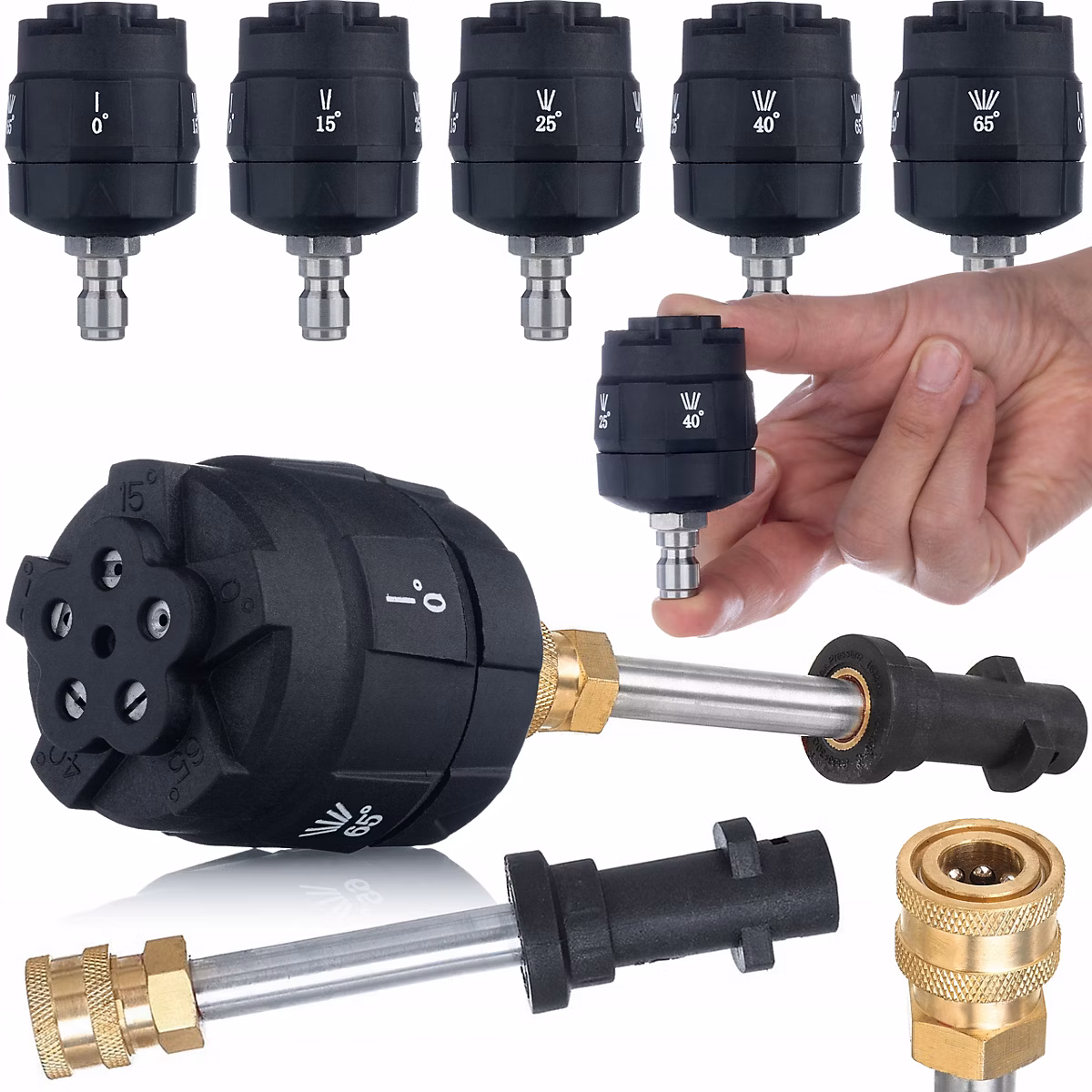 Buse Multifonction 6 en 1 avec Adaptateur Bayonet 1/4 – Aluminium | Filtre Intégré