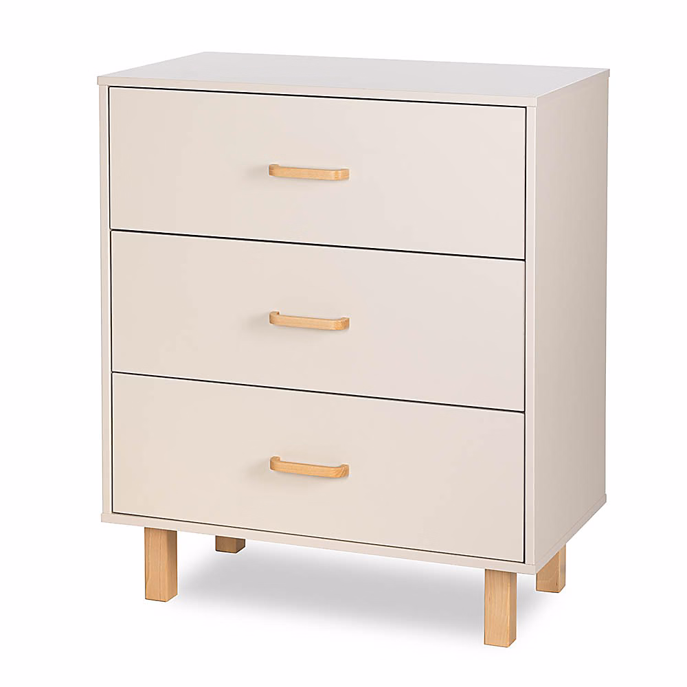 Commode Bébé En Bois De Hêtre 3 Tiroirs Champagne Sans Plan à Langer – Réf. RWALYNWIP5784778093