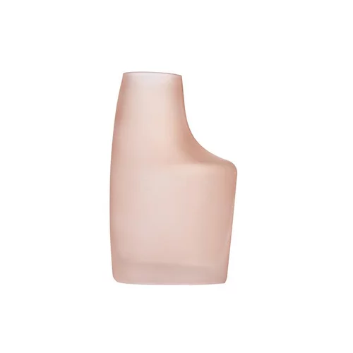 Vase en verre coloris rose Socco – 14,5 x 10 x H 23,5 cm