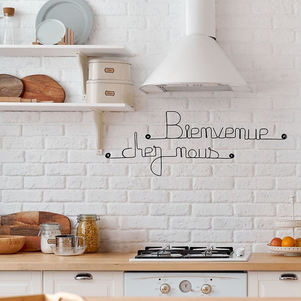 Bienvenue chez nous – Sculpture fil de fer 40 | 50 cm | Bijoux de mur