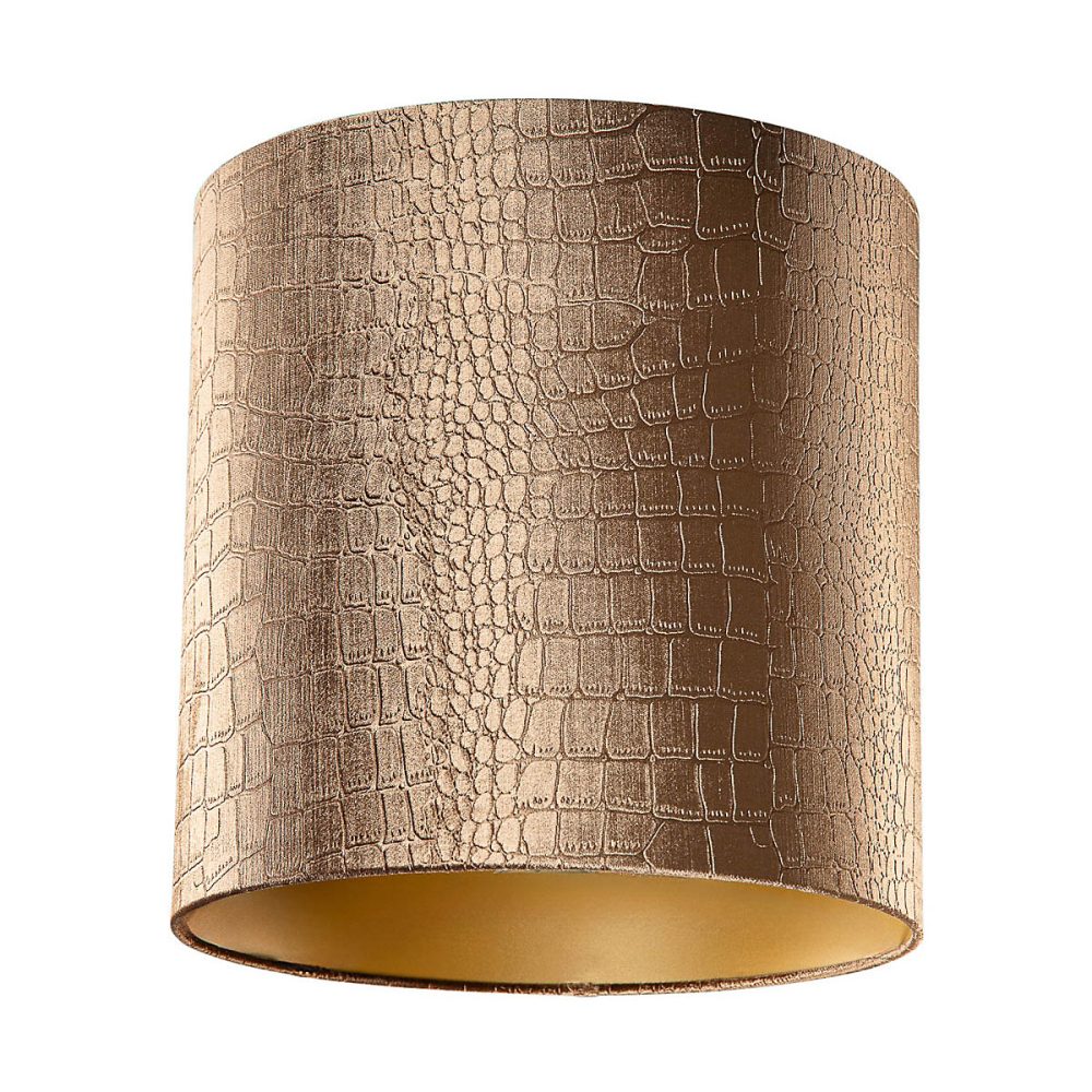 Abat – jour en velours, design crocodile, intérieur doré 40/40/40