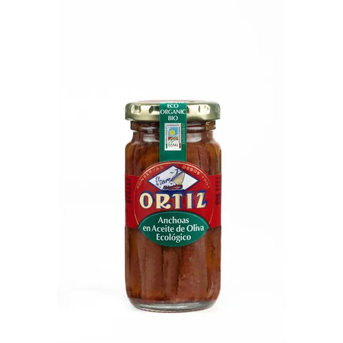 Filets d'anchois à l'huile olive bio Ortiz - 95 g
