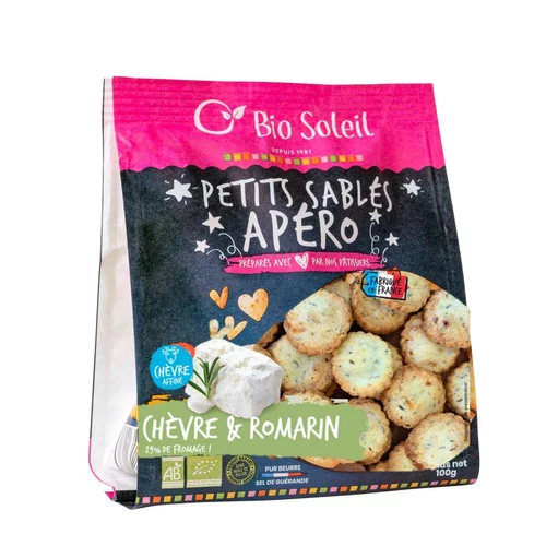 Sablés apéritifs chèvre romarin bio Biosoleil - 100 g