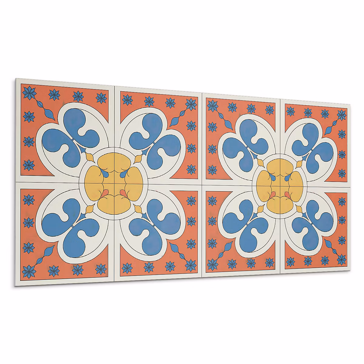 Adhésif Vinyle Carreaux Wallfluent 40 × 20 cm Motif Végétal Avec Ornements 10 pièces