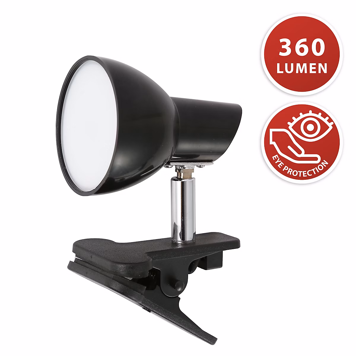 CHARLY: spot 24 LED avec clip – noir, 360Lm 5W