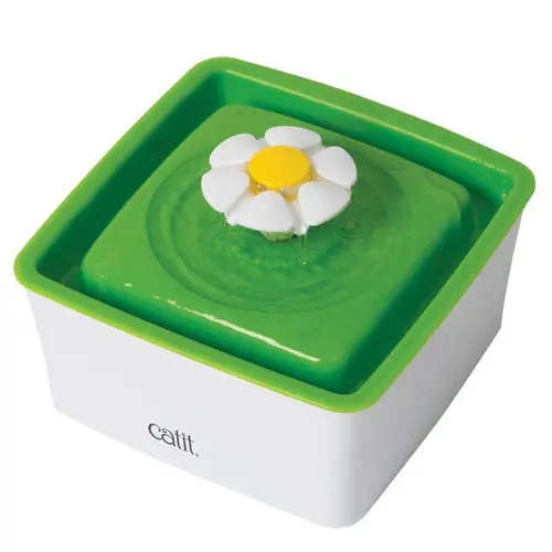 Fontaine à eau pour chat blanche et verte Flower Mini 2.0 Catit - 1,5 L