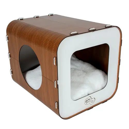 Maison pour chat coloris blanc Europet - 33,5 x 40 x 34 cm