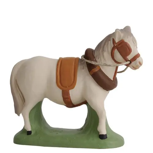 Animal de crèche de Noël cheval de trait Santons Escoffier - 7 cm