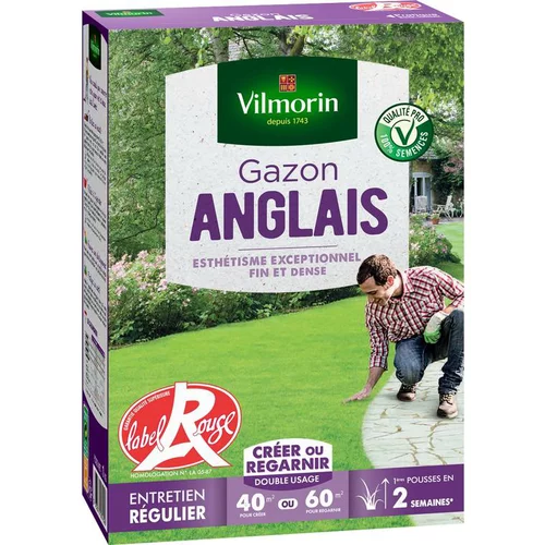 Graines de gazon à semer anglais Label Rouge Vilmorin - 1 kg