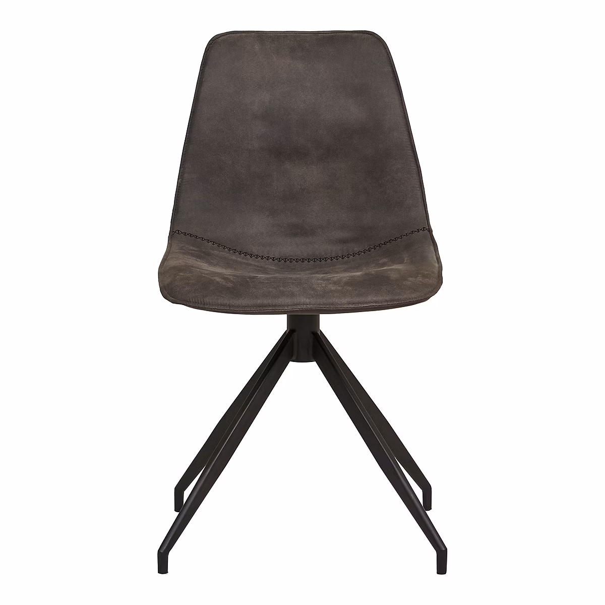 Ensemble de 2 Chaises de Salle à Manger Monaco – Pivotantes en Microfibre Gris avec Pieds Noirs