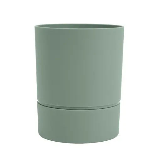 Pot rond en plastique à réserve d'eau coloris vert amande Poetic Aquaduo Orchidée - Ø 12,5 x H 15,5 cm