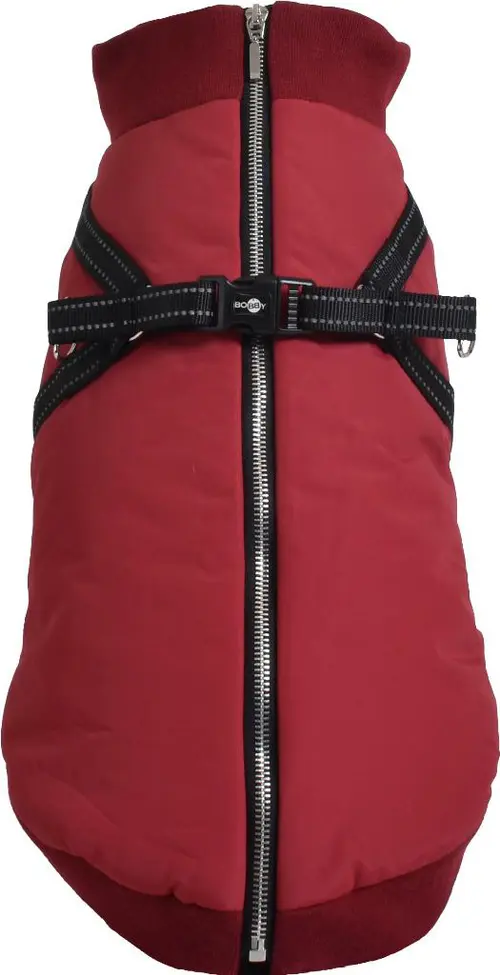 Manteau pour chien coloris bordeaux avec harnais intégré Bobby Easy - Taille 48L