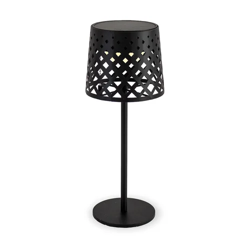 Lampe solaire Gretita coloris noir effet blanc chaud en métal Newgarden - Ø 10 x 30 cm