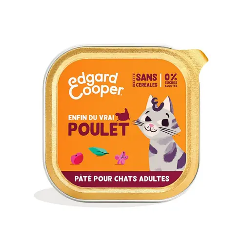 Pâtée pour chat adulte au poulet sans céréales Edgard & Cooper - 85 g