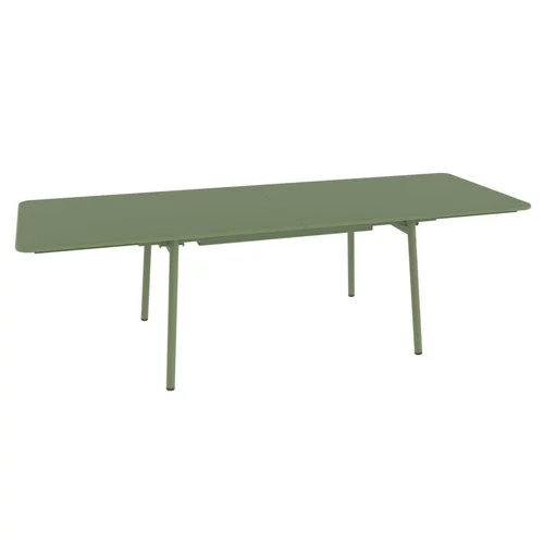 Table en acier vert cactus à allonges Fermob Monceau - 165/255 x 90 x 75 cm