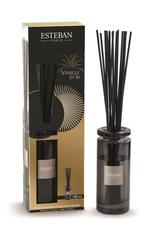 Bouquet parfumé initial et recharge Esteban collection Vanille d'or – 100 ml