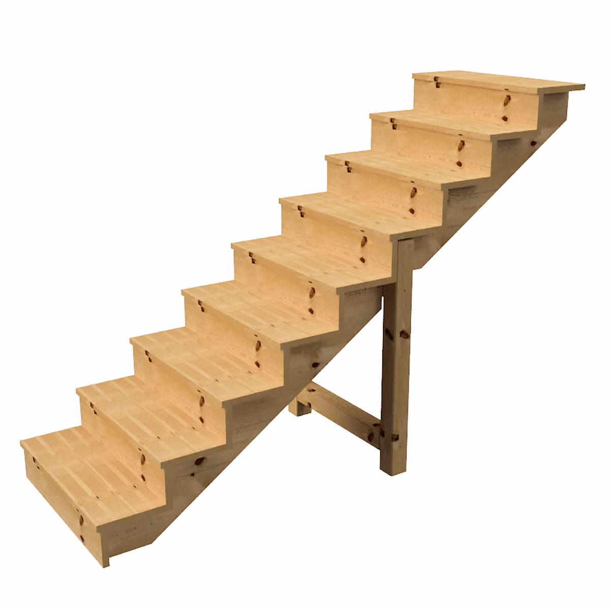 BERLIN Escalier extérieur bois 9 marches H 156cm L – 80cm | avec contre marche