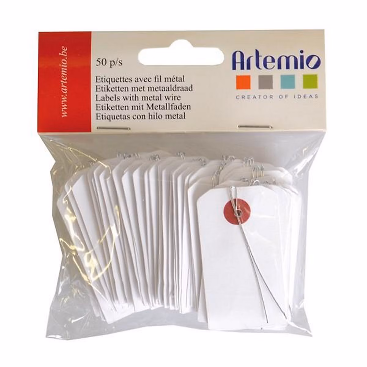100 mini étiquettes blanches avec fil métallique 3 × 5 – 5 cm