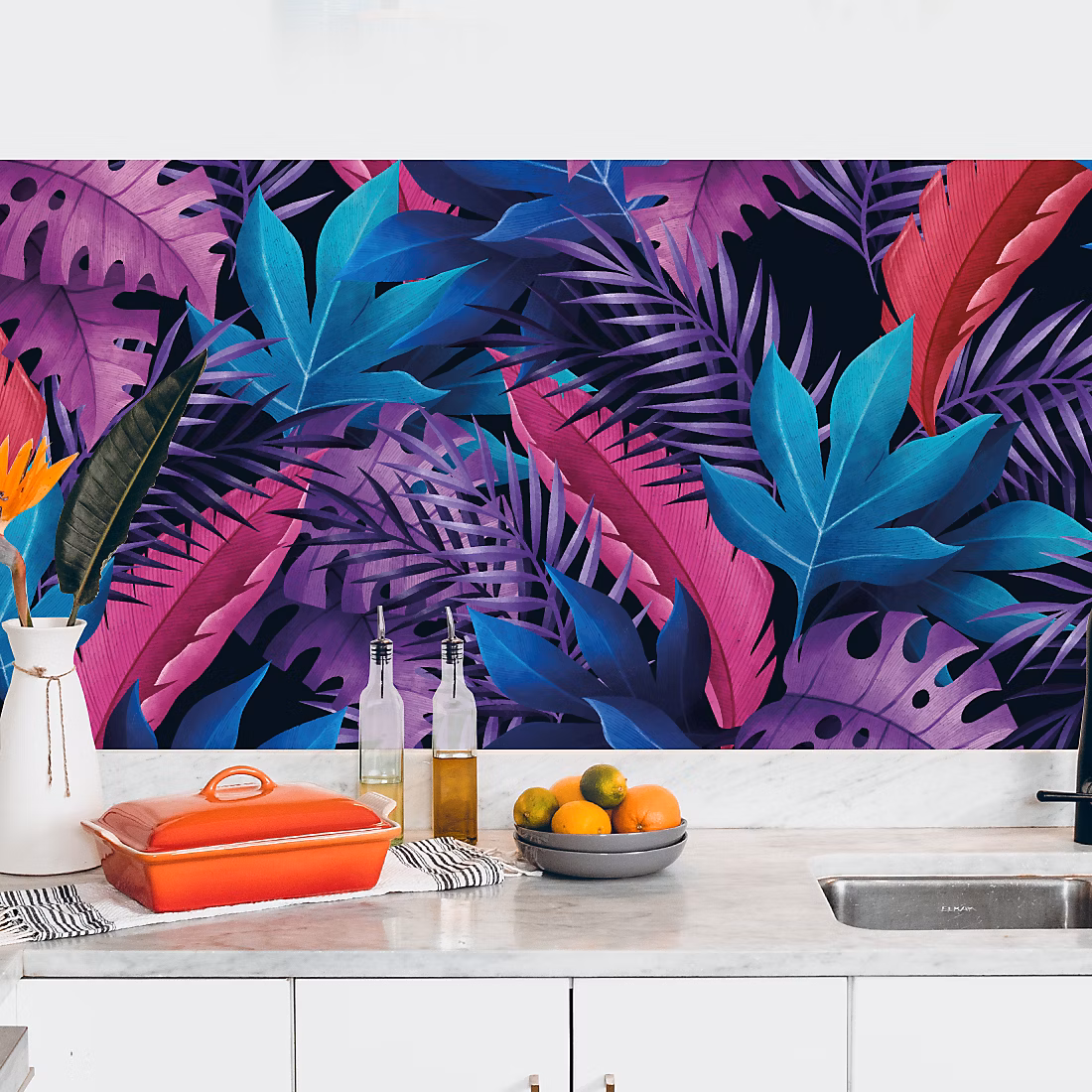 Crédence adhésive décoration jungle 40 × 200 cm