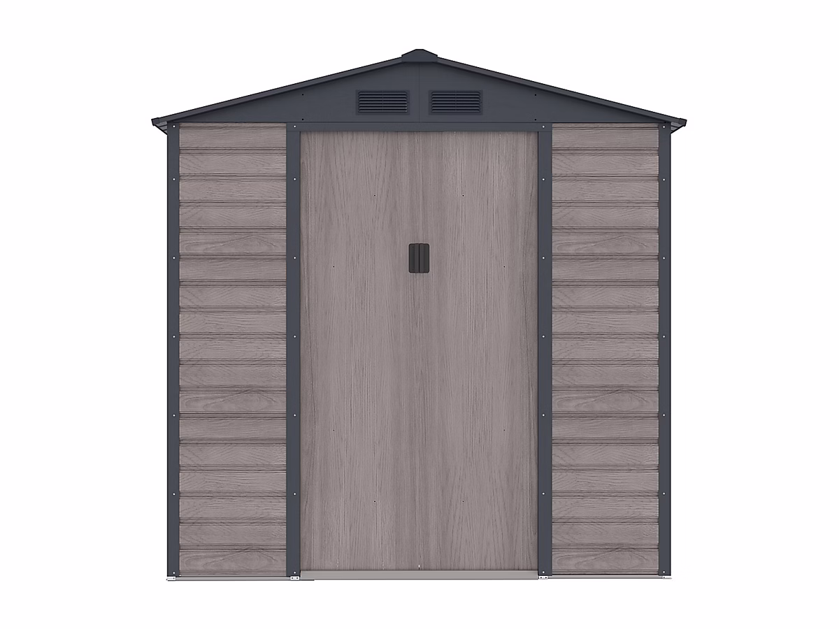 Abri de jardin métal en acier galvanisé effet bois gris 2 – 79 m², ADELMO