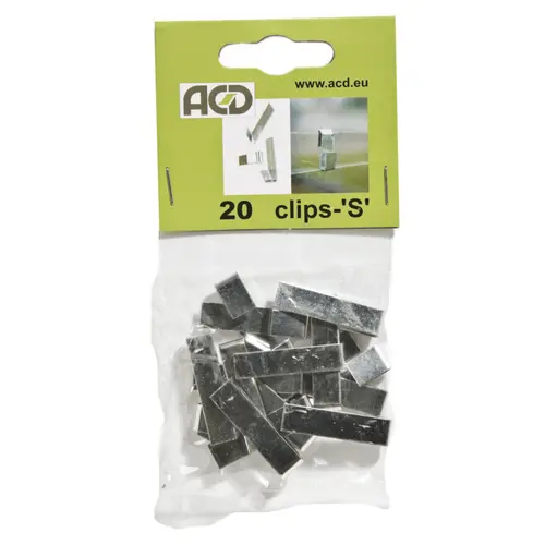 Clip de verre en S ACD - sachet de 20 pièces