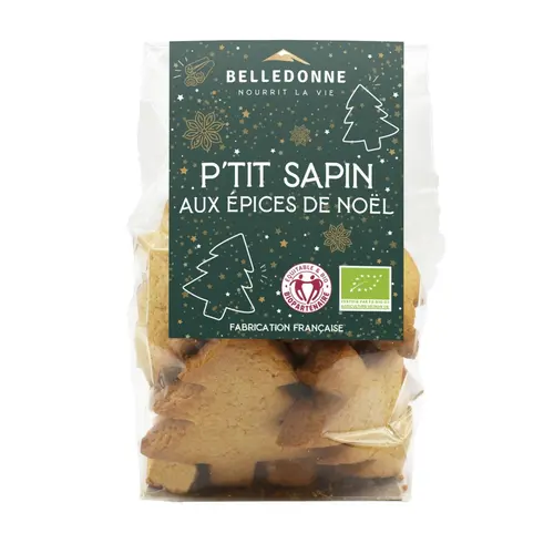 Biscuits sapins aux épices de Noël bio Belledonne - 150 g