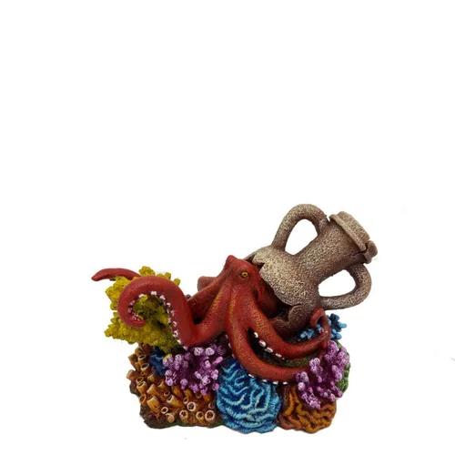 Décoration pour aquarium coloris multicolore Amphore avec Corail Aqua Della - 15,5 x 10,5 x 9,9 cm