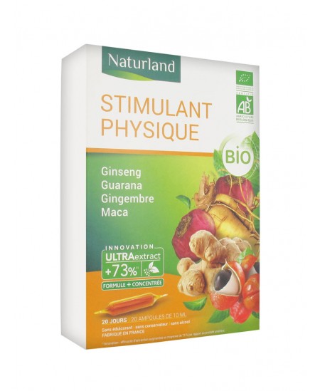 Naturland - Extrait Fluide Bio - Ginseng, guarana, gingembre et maca