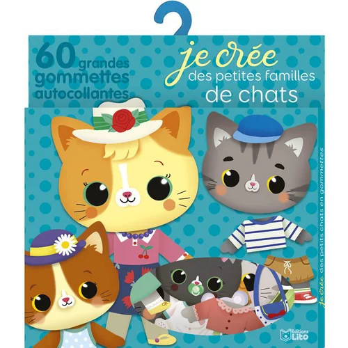Mes petites familles d'animaux en gommettes “Les chats” Editions Lito