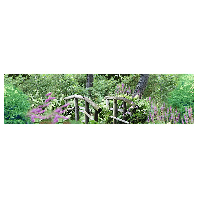 Brise vue imprimé JARDIN ANGLAIS – H.0.8 x L.3 m | 100% occultant | Made in France par Scenolia + kit de fixation offert