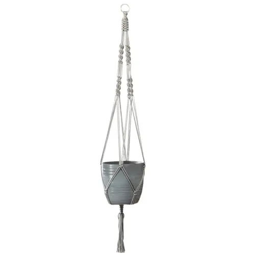 Suspension macramé en corde grise - 90 cm