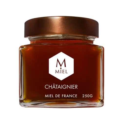 Miel de châtaignier dans un pot en verre Hexagone - 250 g
