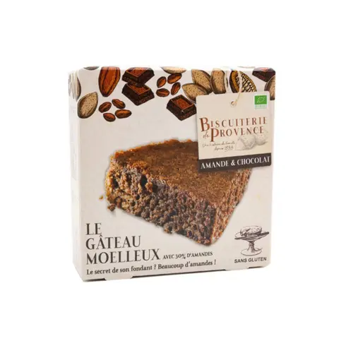 Gâteau moelleux amande & chocolat bio Biscuiterie de Provence - 110 g