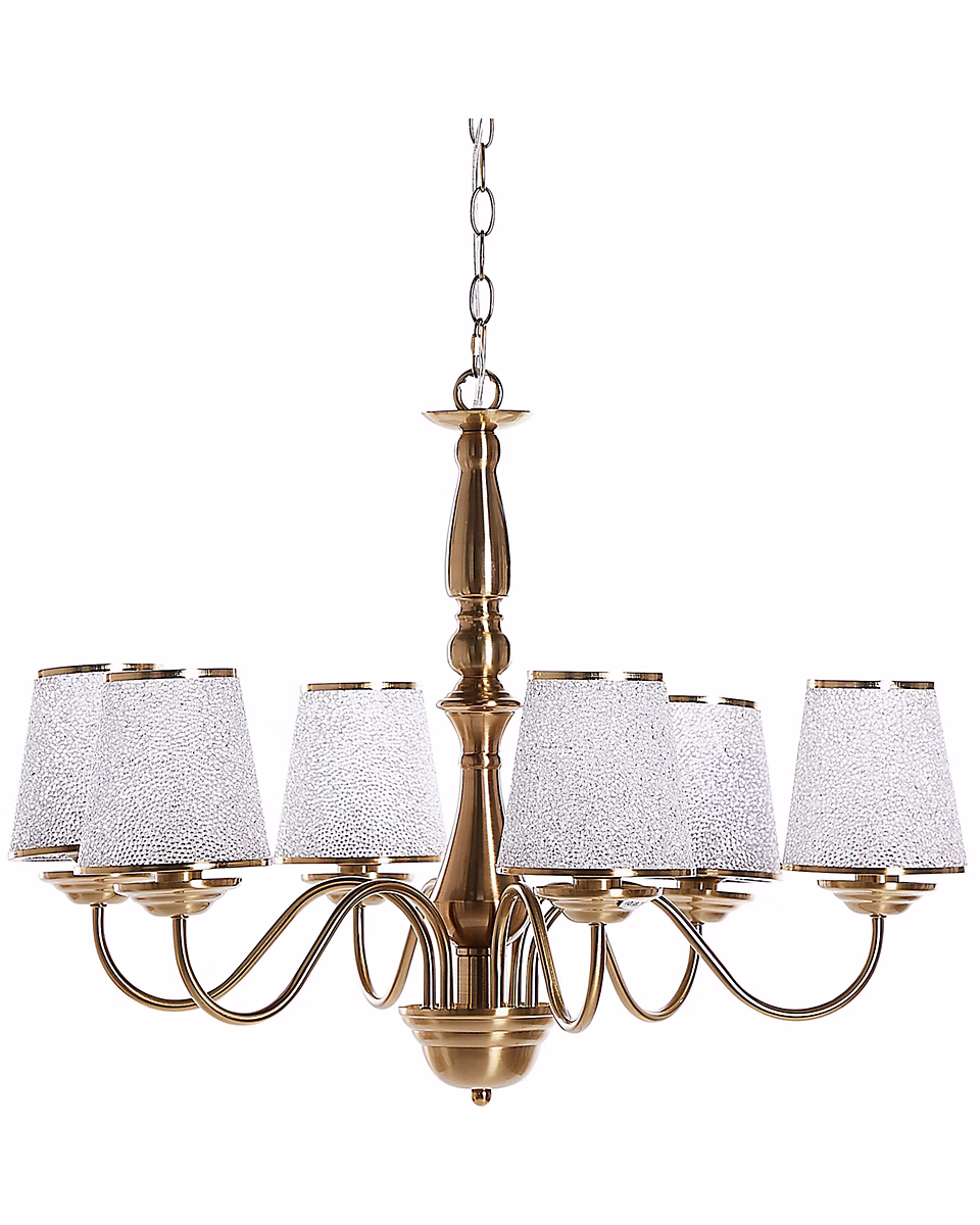 Luminaire et éclairage intérieur – Chandelier en métal chromé 6 bras BRADANO