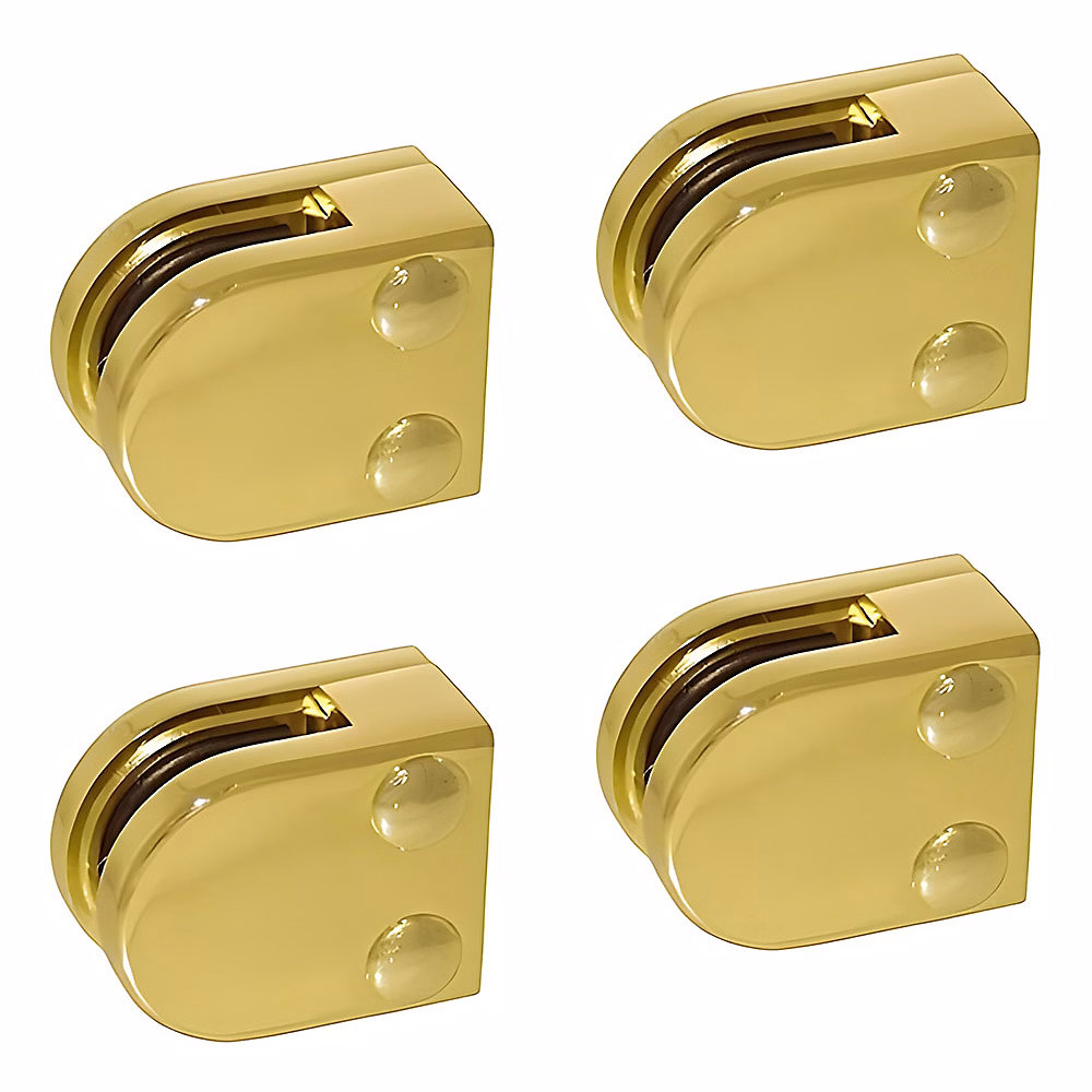 4 x Pince à verre plate modèle 00 – Ep. verre 6 | 76 mm | Zamak aspect laiton