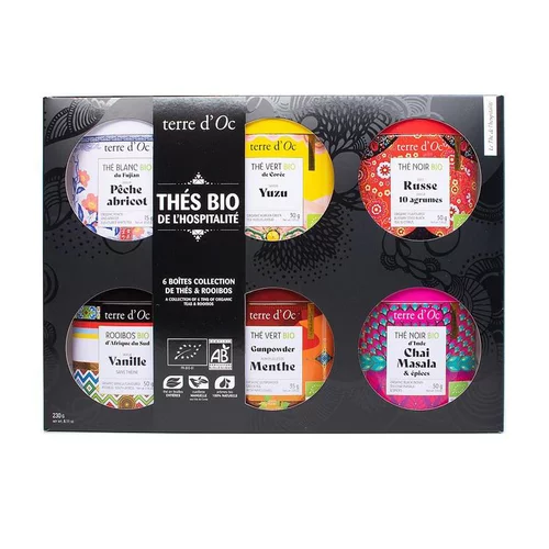 Coffret 6 thés hospitalité bio Terre d’Oc – 230 g