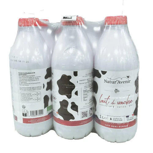 Lait de vache entier stérilisé UHT Natur'Avenir - 6 x 1 L