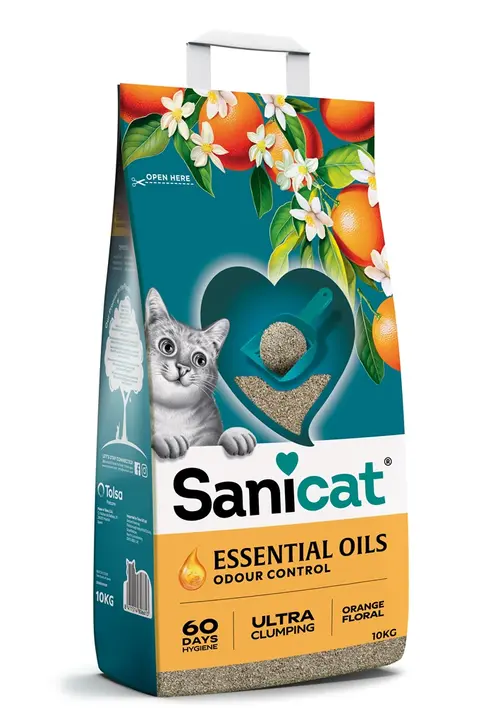Litière agglomérante aux huiles essentielles Sanicat - 10 kg