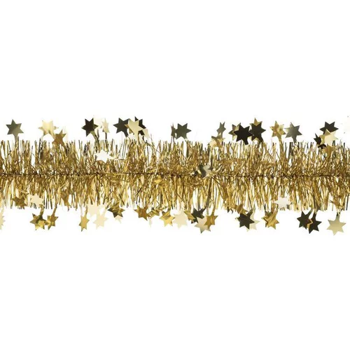 Guirlande brillante en plastique or à étoiles - 2 m
