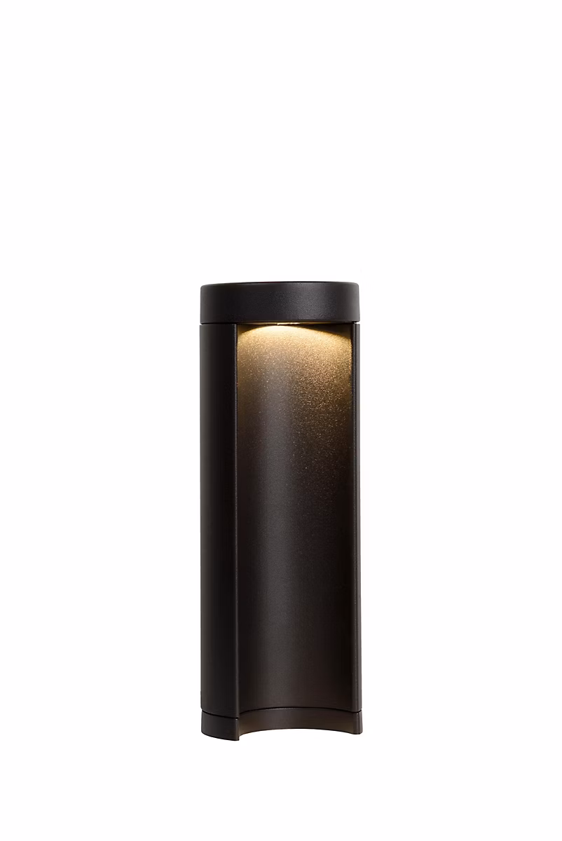 Borne extérieur COMBO en aluminium avec LED intégré – Noir | Lucide