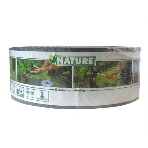 Bordure de jardin synthétique coloris gris Nature Outside Living - 10 m x H 7,5 cm