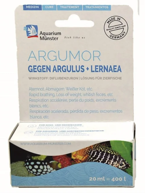 Médicament contre les poux et les vers des poissons pour aquarium Dewerse Argumor Poux - 20 ml